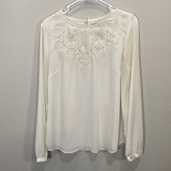 White House Black Market Tops - White House Black Market cream blouse